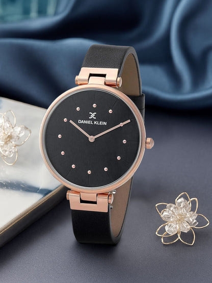 Daniel Klein Premium Women Gun Black Dial Watch