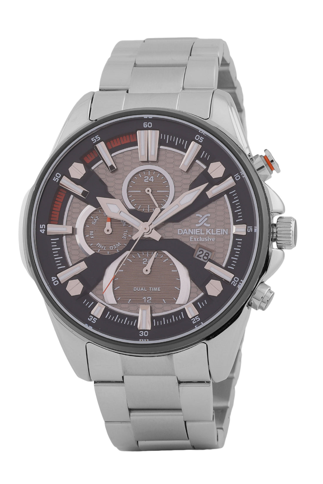 Grey Exclusive Men Watch with Metallic Strap