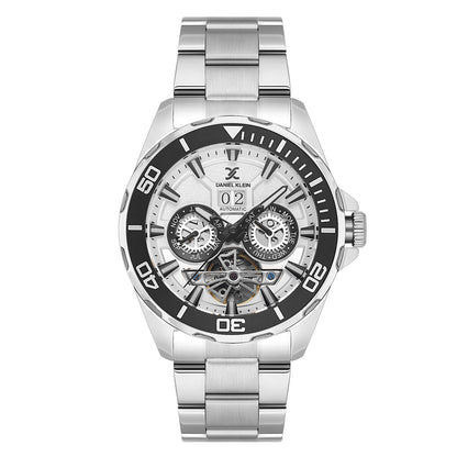 Skeleton Automatic Silver Dial Men&