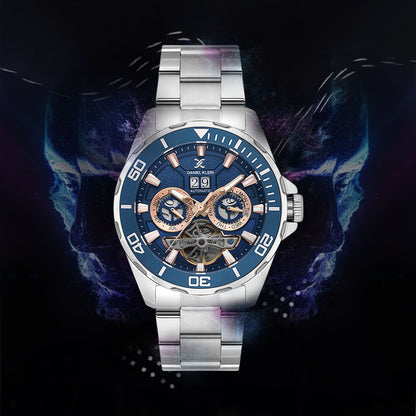 Skeleton Automatic Blue Dial Men&