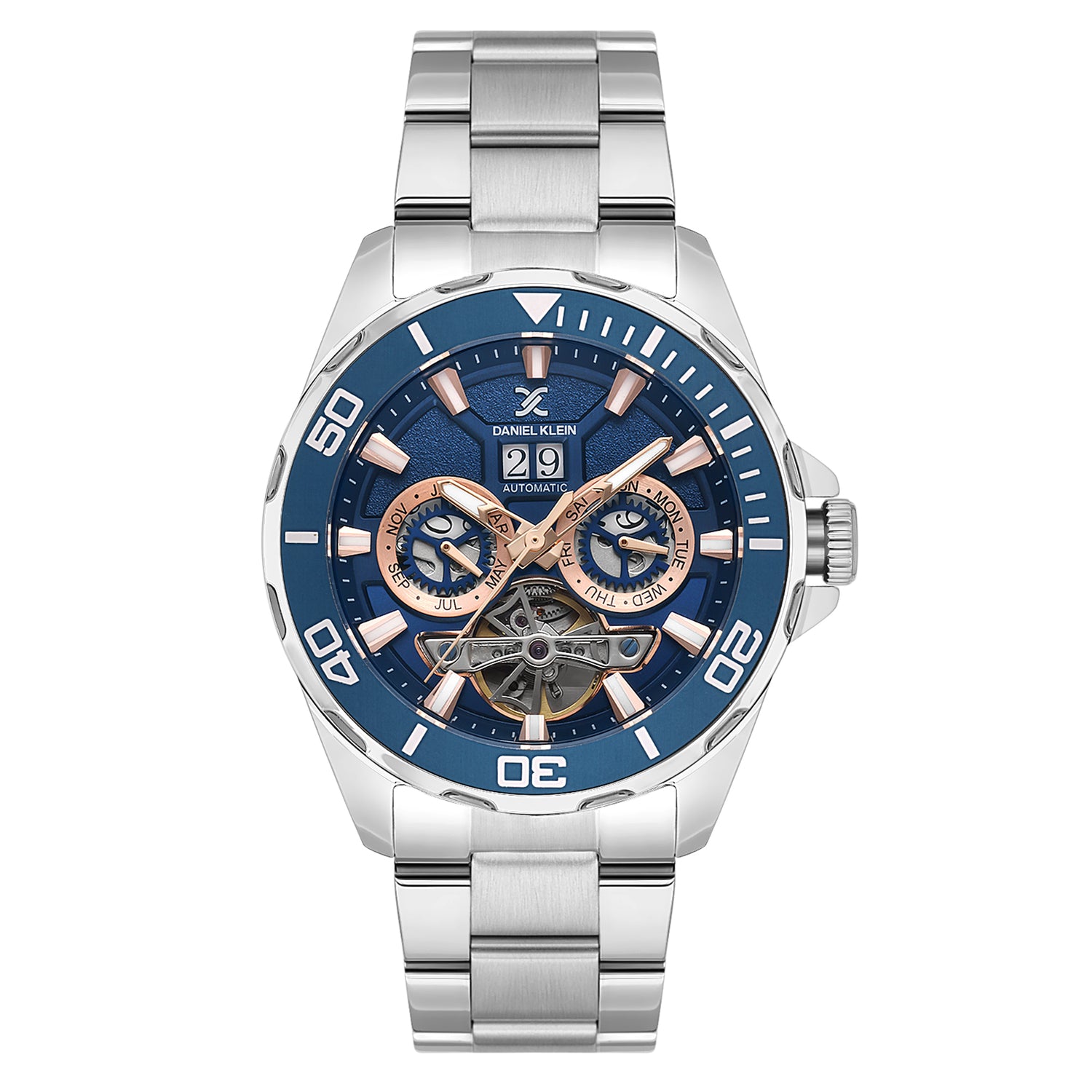 Skeleton Automatic Blue Dial Men&