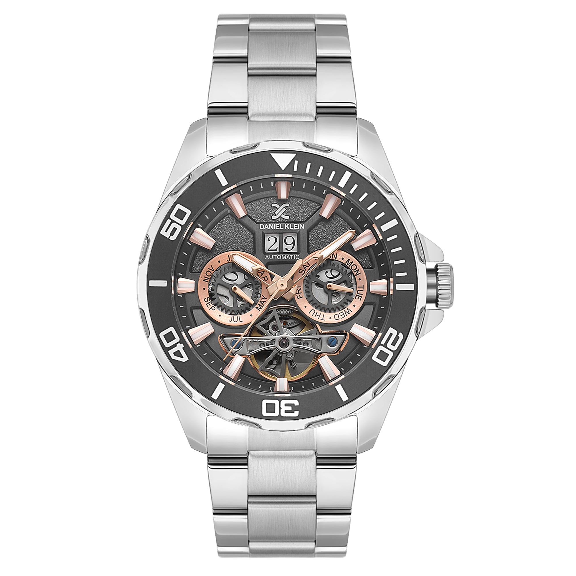 Skeleton Automatic Grey Dial Men&