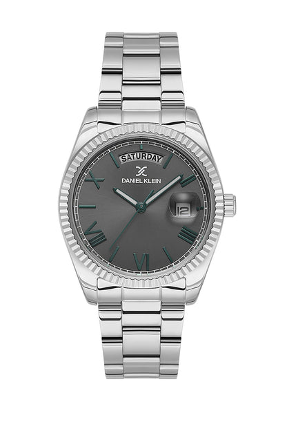 Grey Premium Women Watch with Metallic Strap