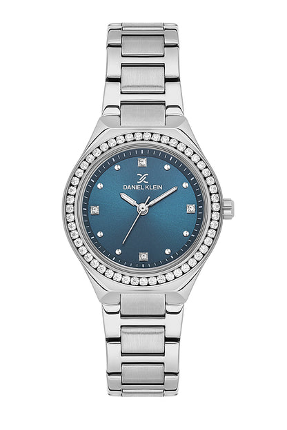 Blue Premium Women Watch with Metallic Strap