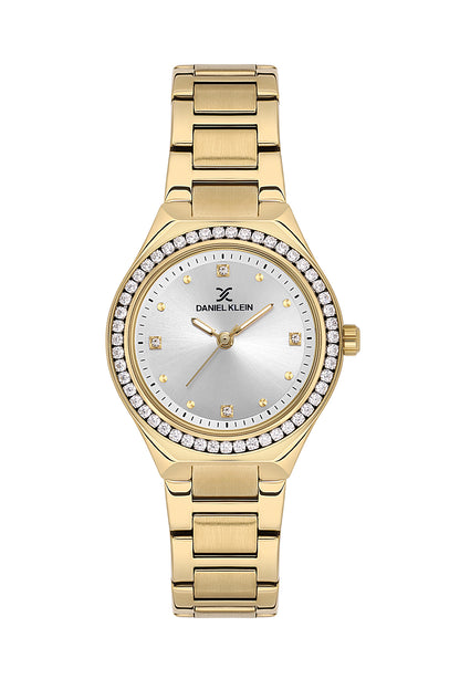 Silver Premium Women Watch with Metallic Strap
