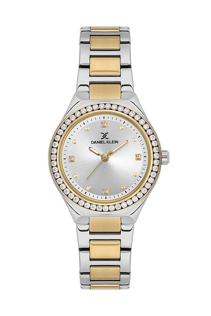 Silver Premium Women Watch with Metallic Strap