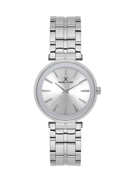 Silver Premium Women Watch with Metallic Strap