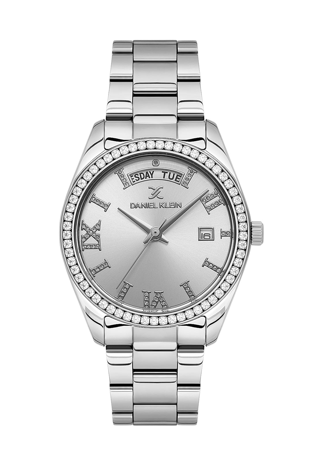 Silver Premium Women Watch with Metallic Strap
