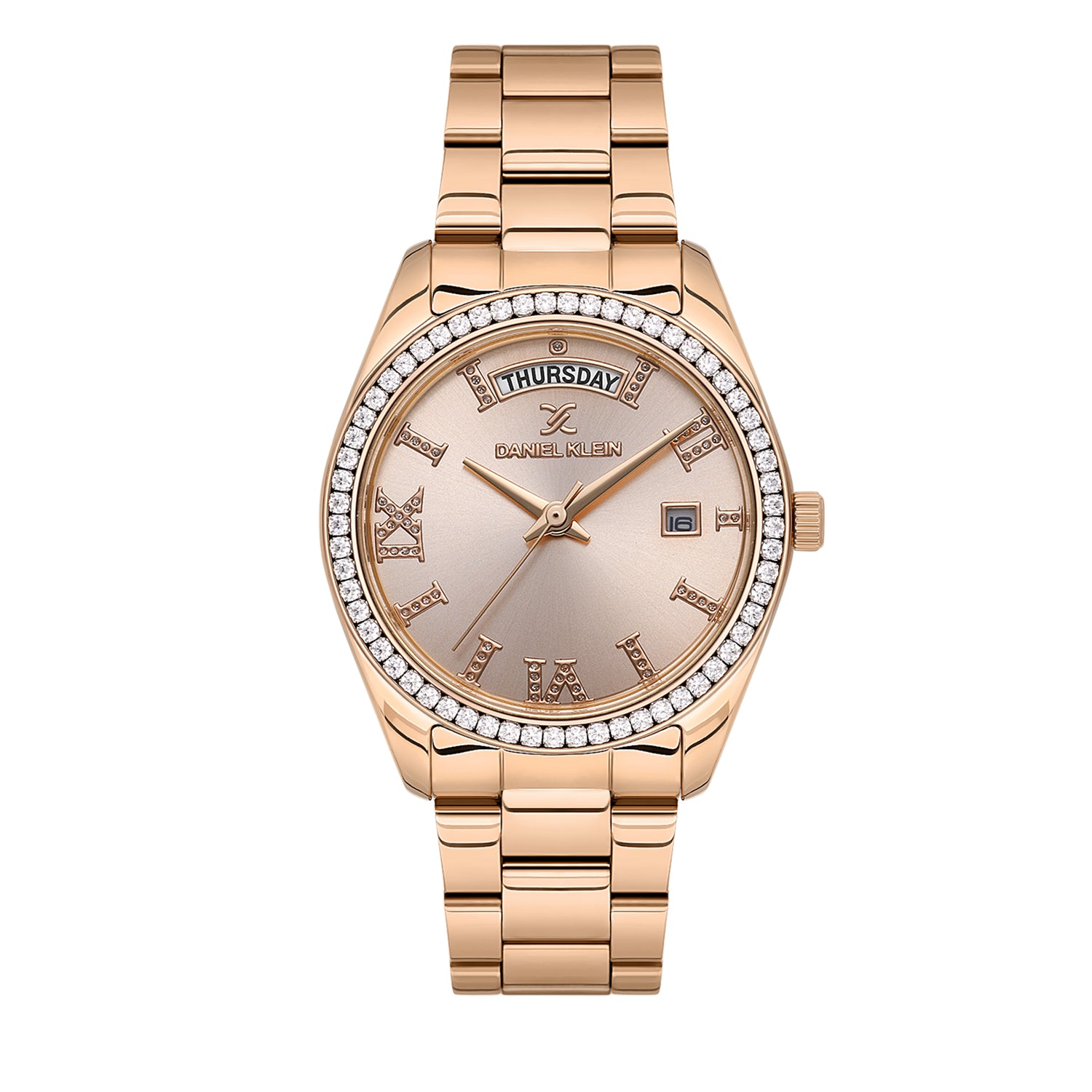 Rose Gold Premium Women Watch with Metallic Strap