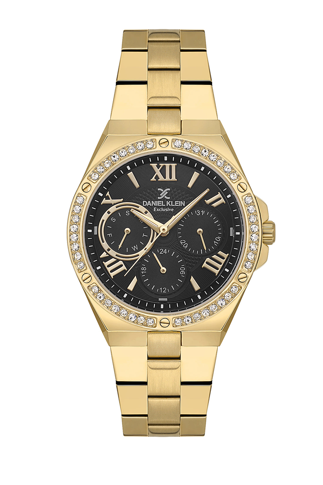 Black Exclusive Women Watch with Metallic Strap