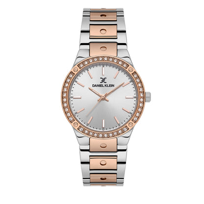 Silver Premium Women Watch with Metallic Strap