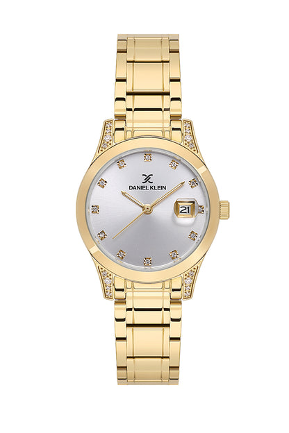 Silver Premium Women Watch with Metallic Strap