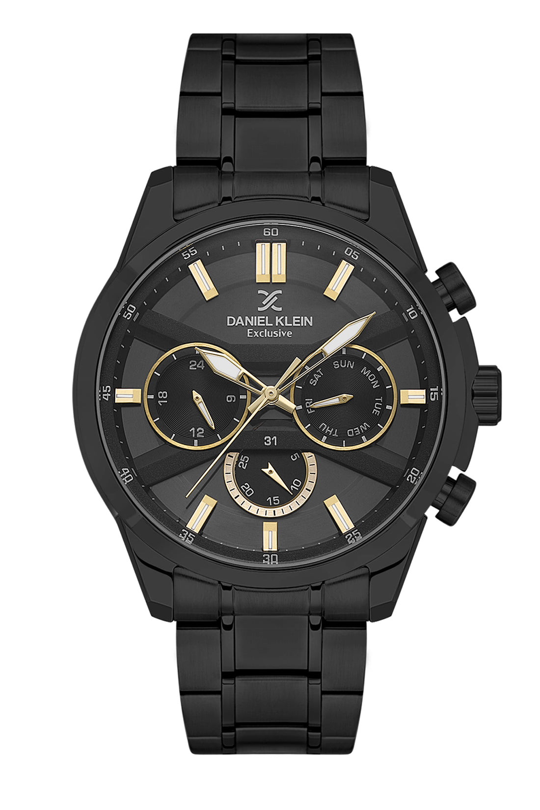 Black Exclusive Men Watch with Metallic Strap