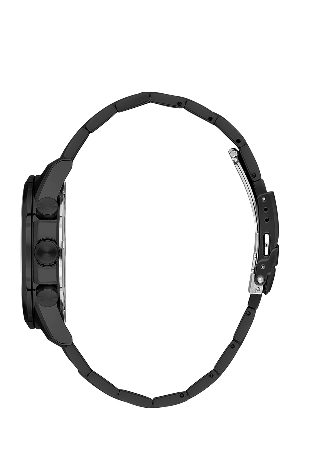 Black Exclusive Men Watch with Metallic Strap