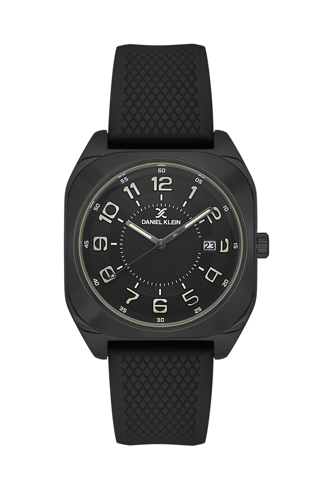 Black Premium Men Watch with Silicone Strap