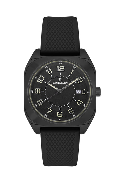 Black Premium Men Watch with Silicone Strap
