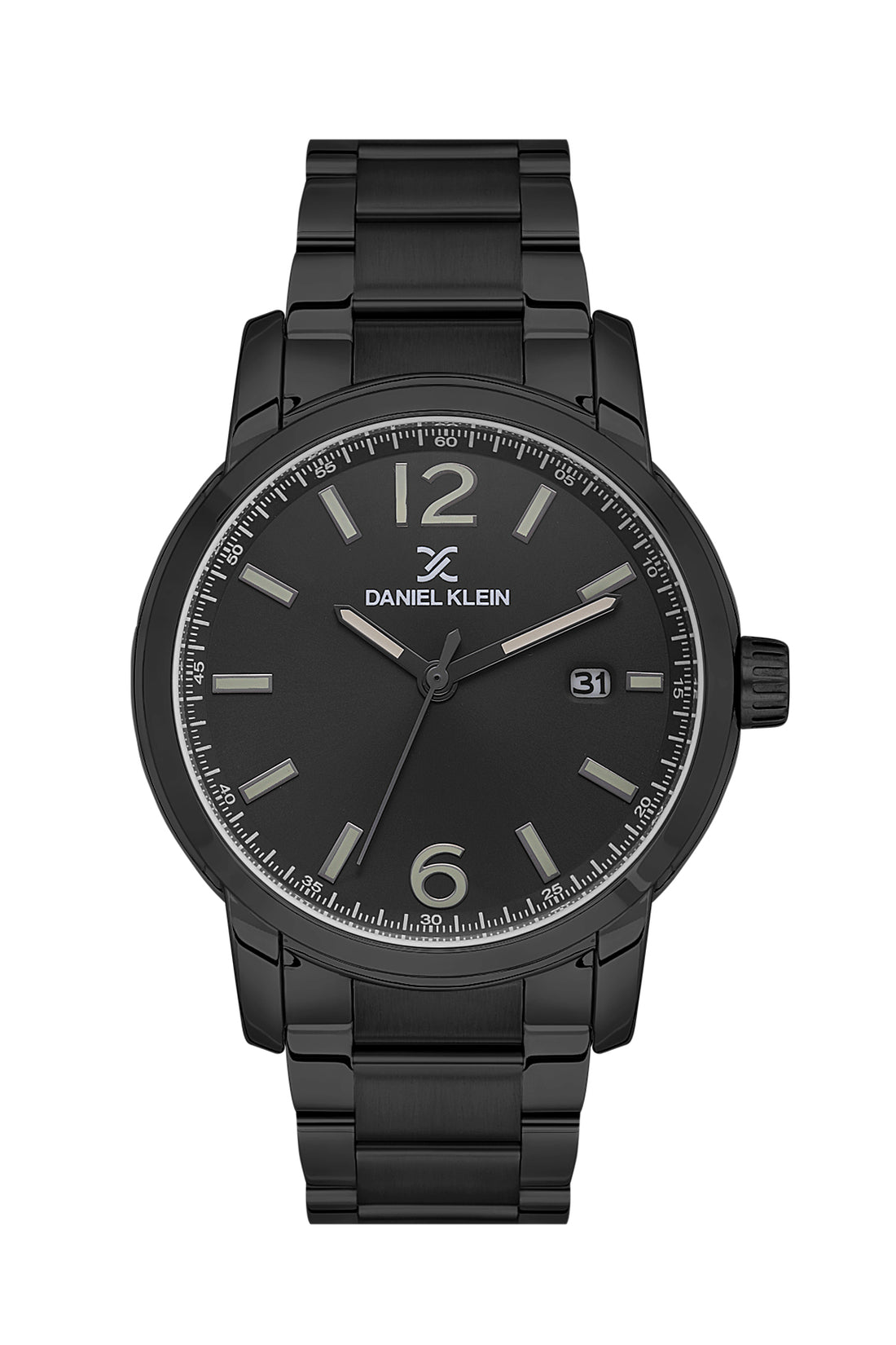 Black Premium Men Watch with Metallic Strap