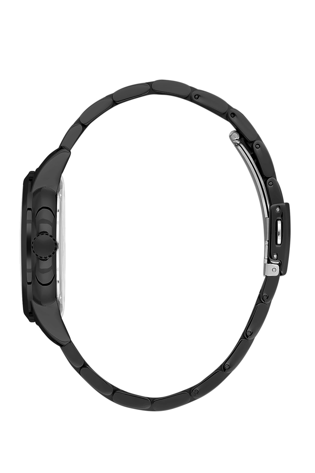 Black Premium Men Watch with Metallic Strap