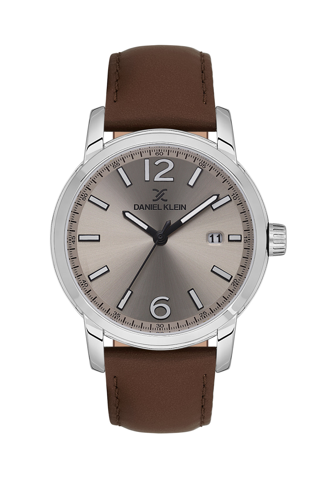 Grey Premium Men Watch with Leather Strap