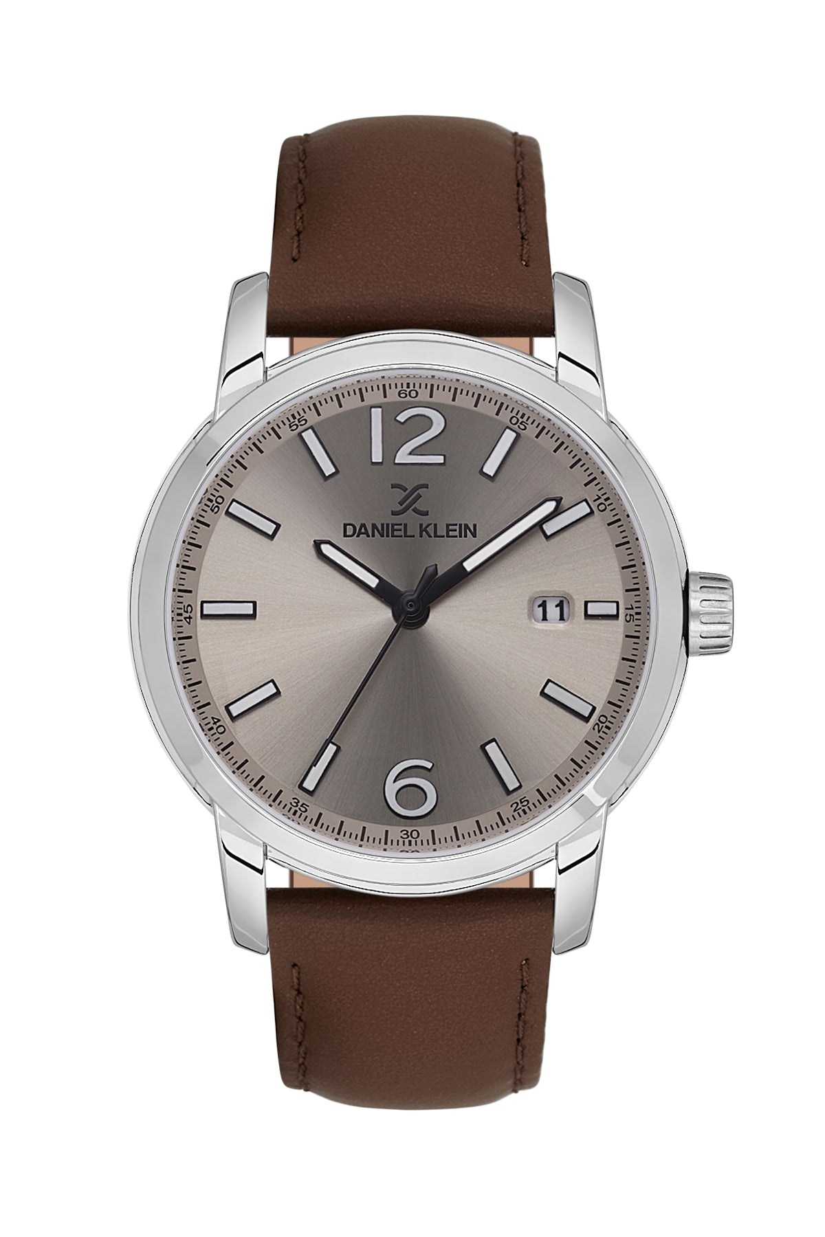 Grey Premium Men Watch with Leather Strap
