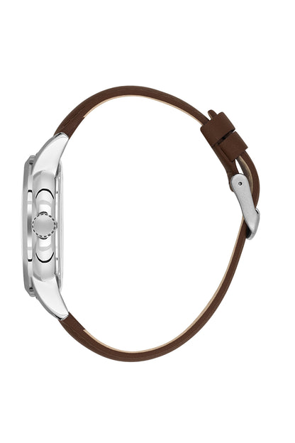 Grey Premium Men Watch with Leather Strap