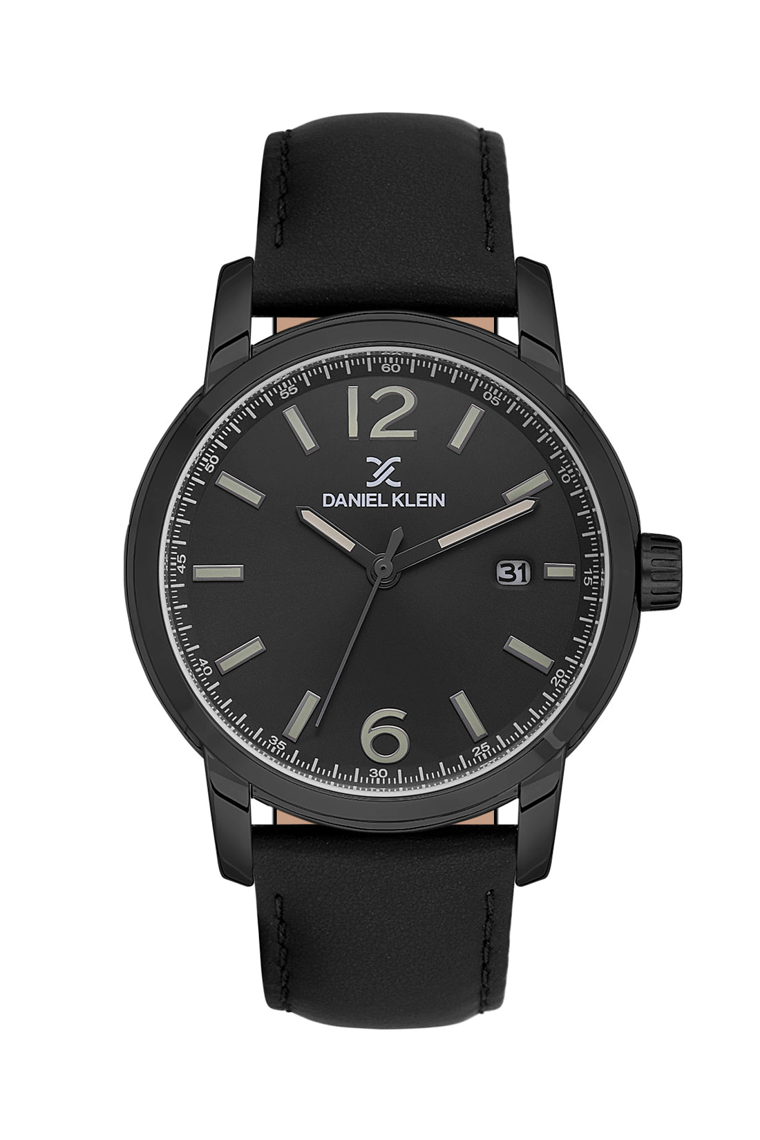 Black Premium Men Watch with Leather Strap