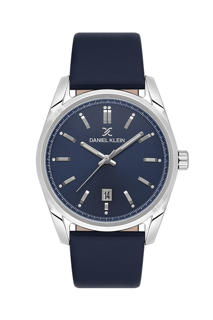 Blue Premium Men Watch with Leather Strap
