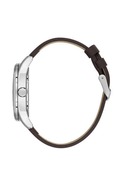 Grey Premium Men Watch with Leather Strap