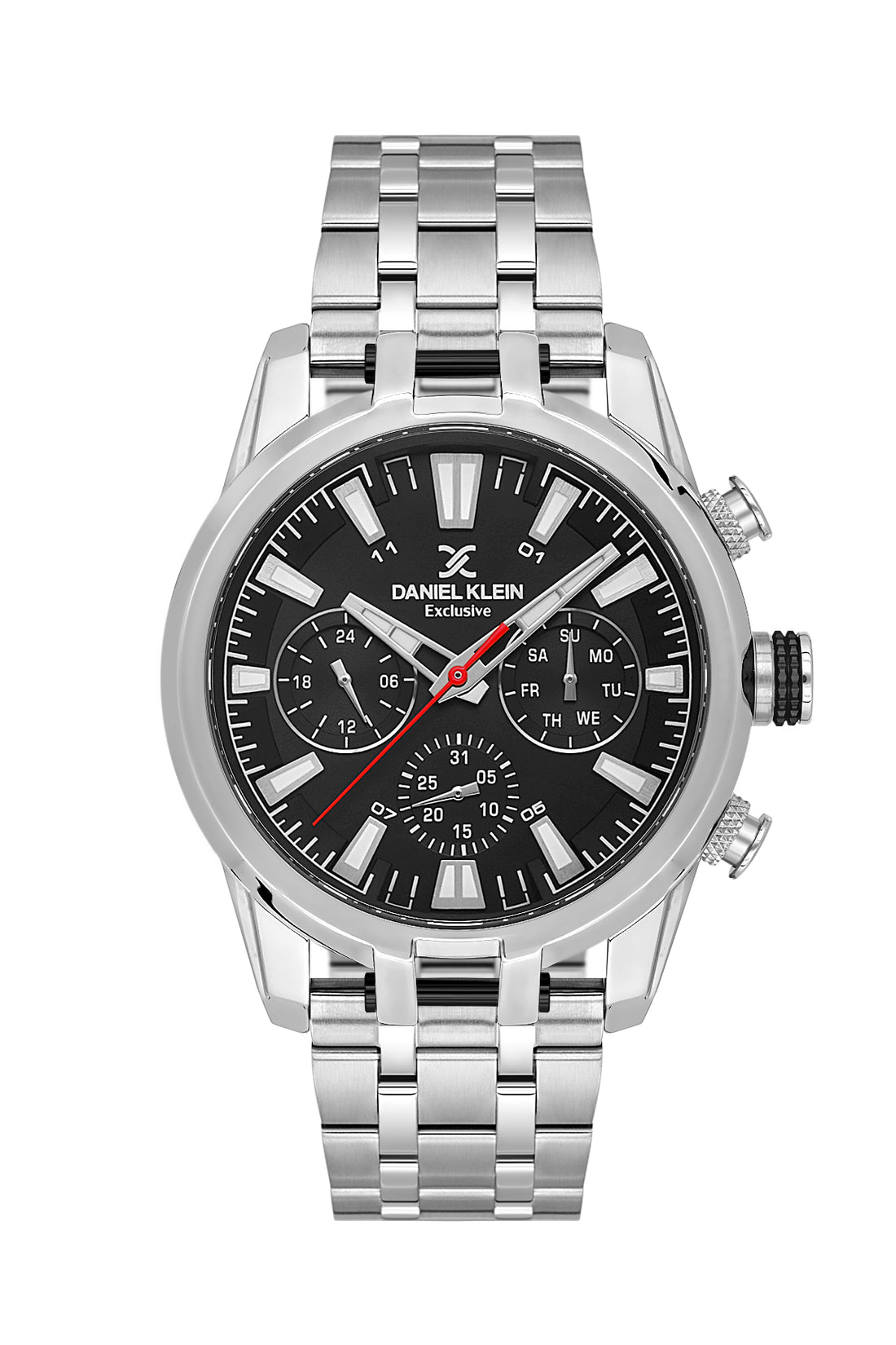 Black Exclusive Men Watch with Metallic Strap