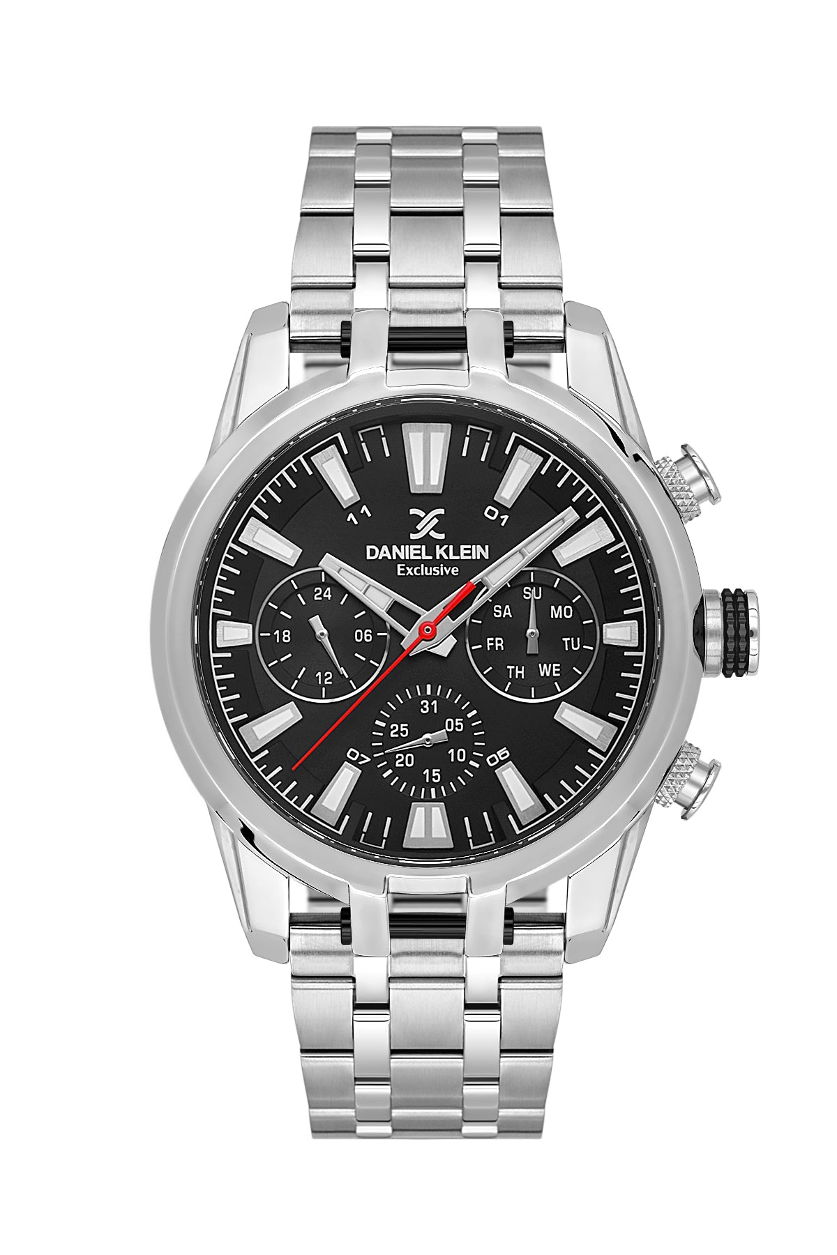 Black Exclusive Men Watch with Metallic Strap