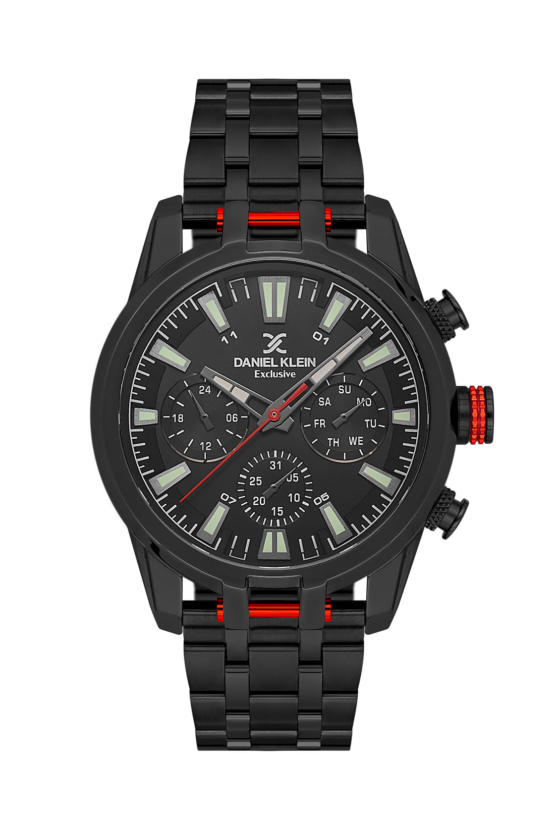 Black Exclusive Men Watch with Metallic Strap