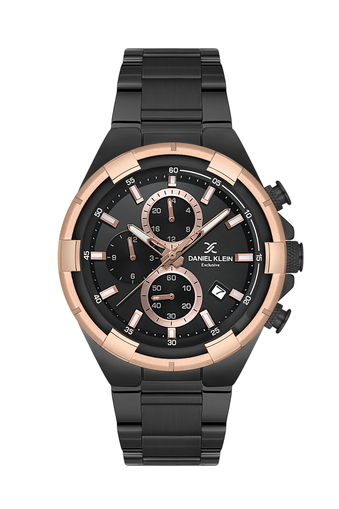 Black Exclusive Men Watch with Metallic Strap