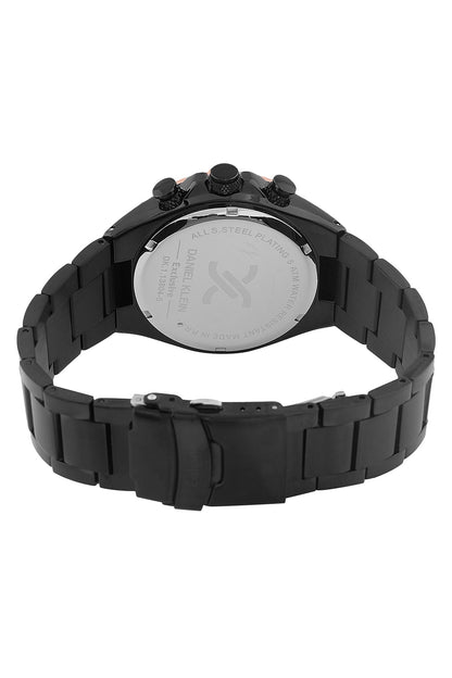 Black Exclusive Men Watch with Metallic Strap