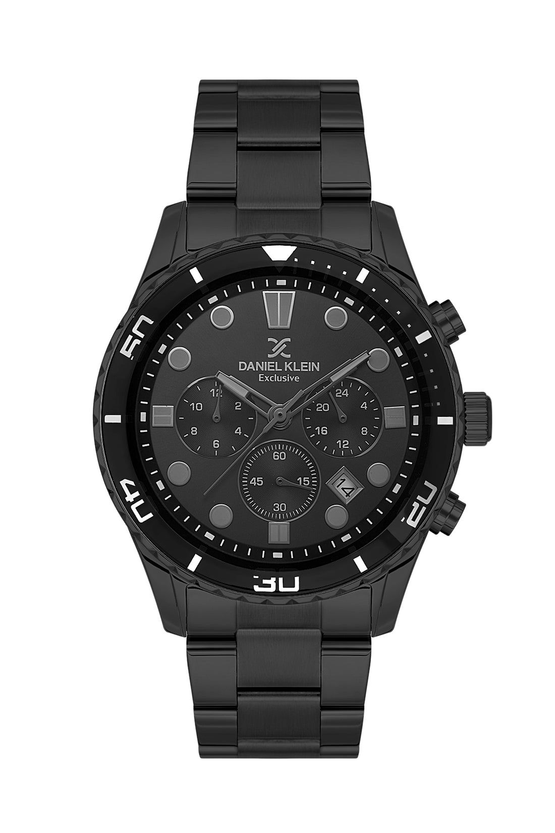 Black Exclusive Men Watch with Metallic Strap