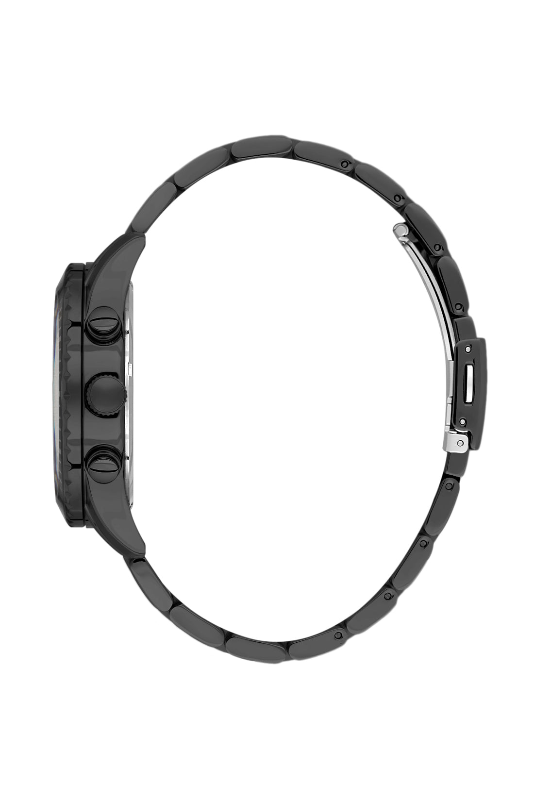 Black Exclusive Men Watch with Metallic Strap