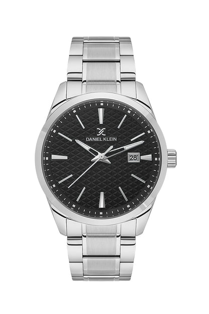 Black Premium Men Watch with Metallic Strap