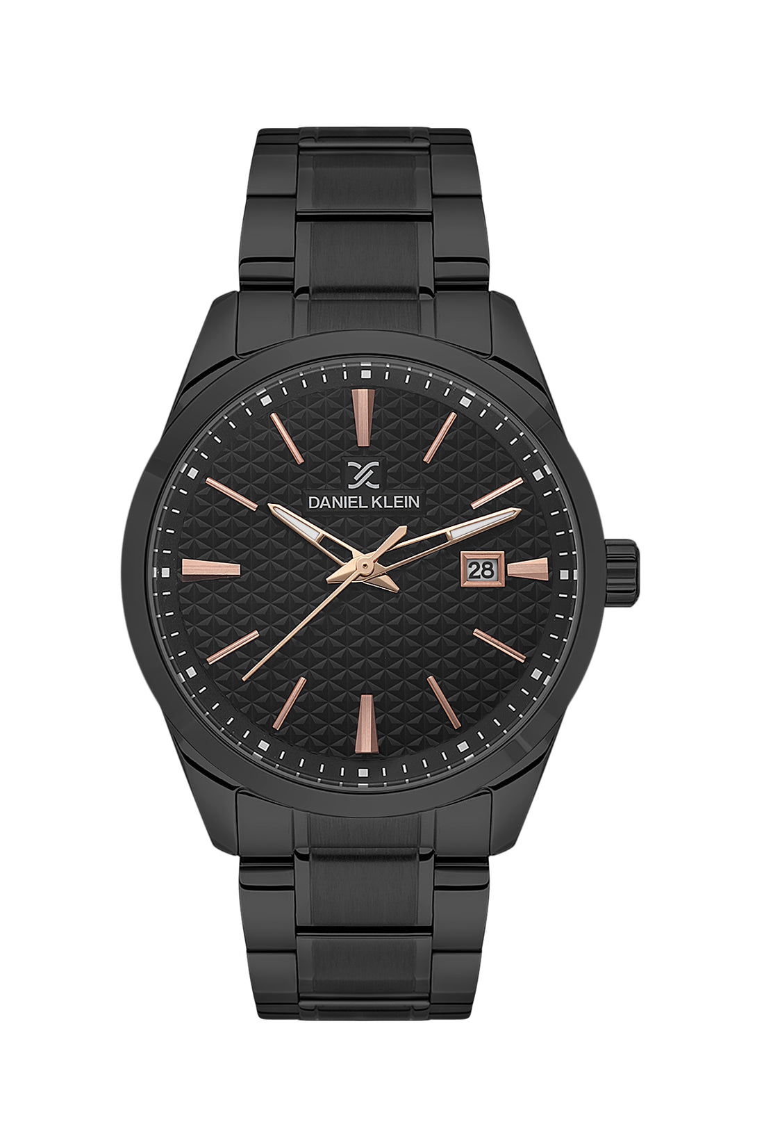 Black Premium Men Watch with Metallic Strap