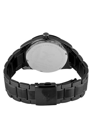 Black Premium Men Watch with Metallic Strap