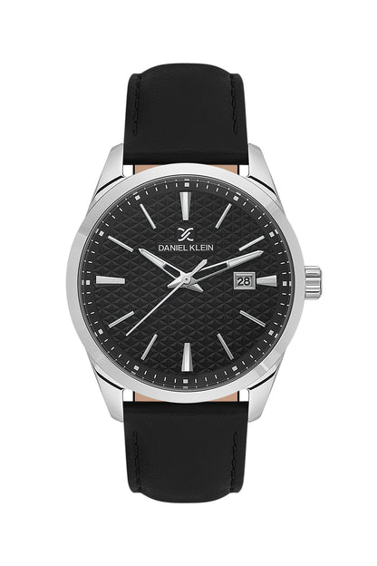 Black Premium Men Watch with Leather Strap