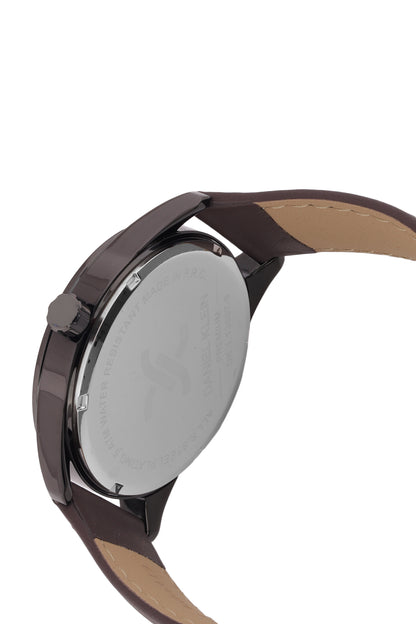 Brown Premium Men Watch with Leather Strap