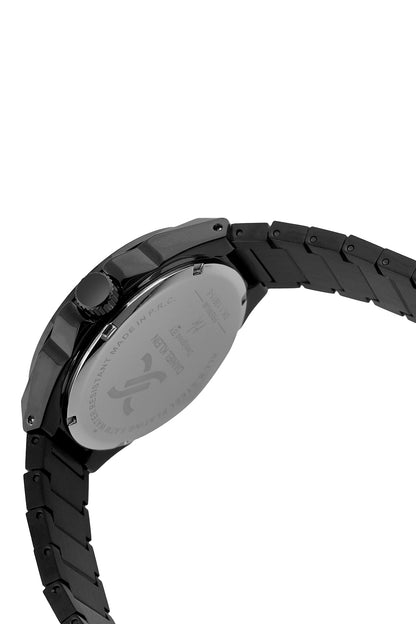 Black Premium Men Watch with Metallic Strap