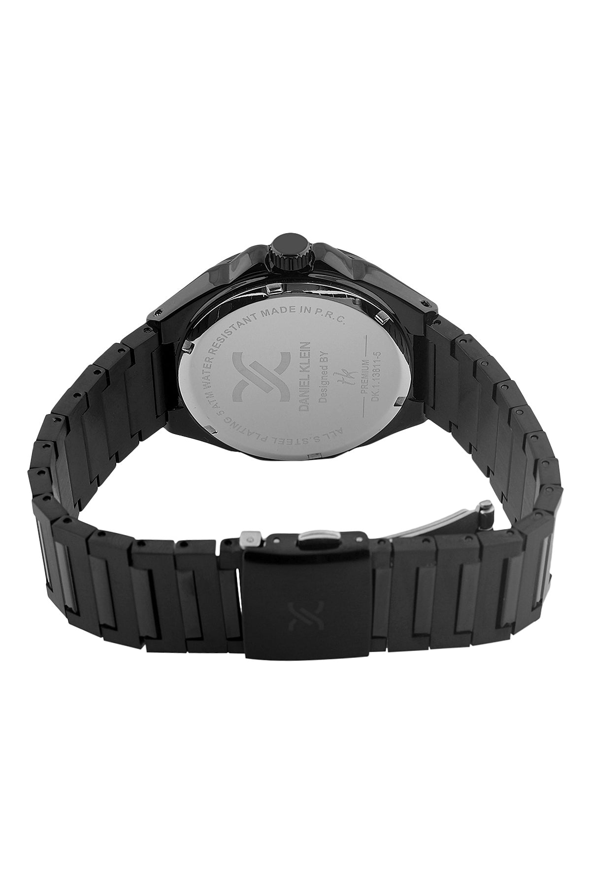 Black Premium Men Watch with Metallic Strap