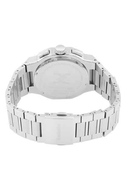 Silver Exclusive Men Watch with Metallic Strap