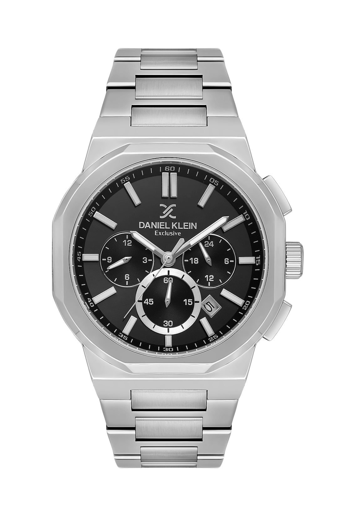 Black Exclusive Men Watch with Metallic Strap