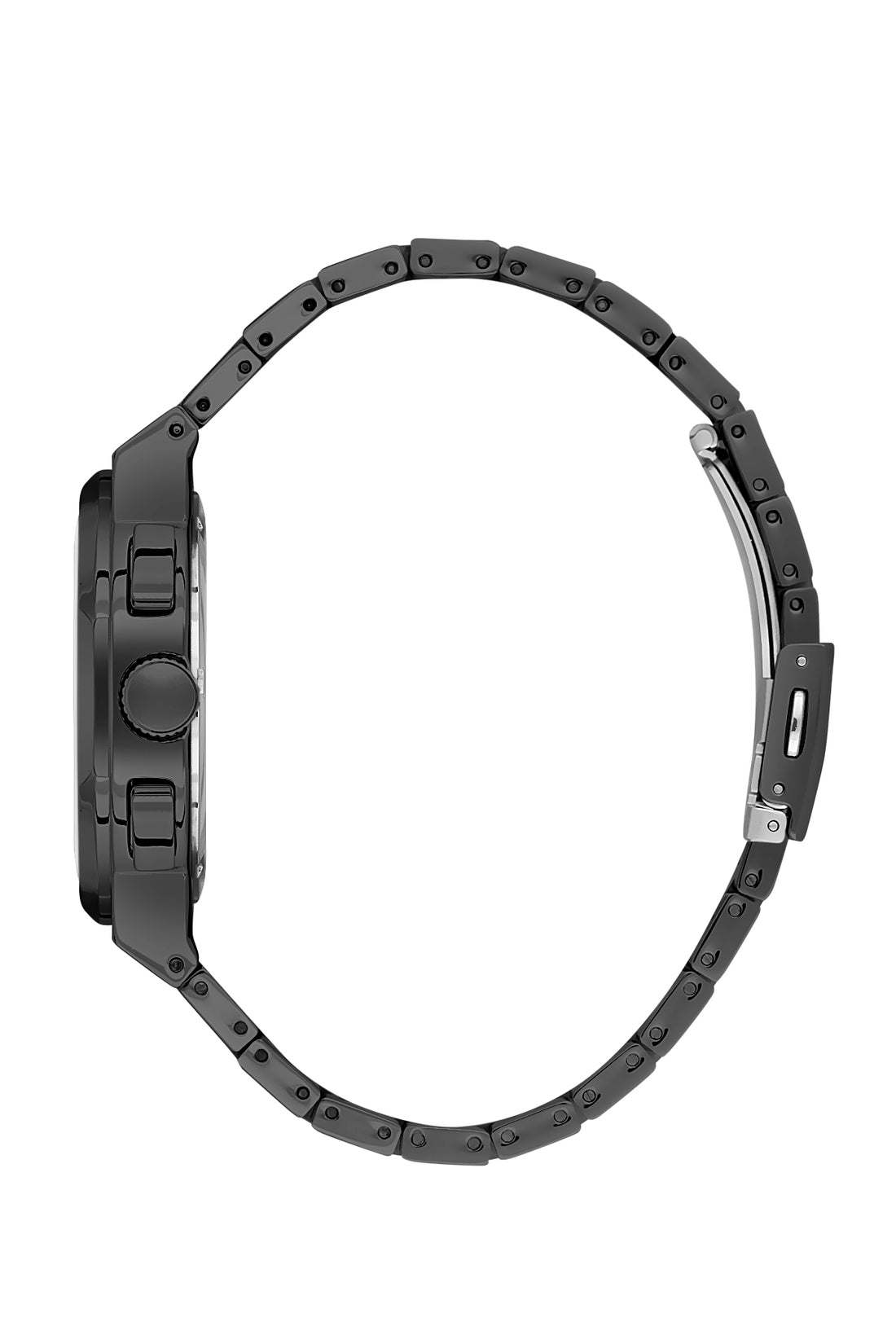 Black Exclusive Men Watch with Metallic Strap