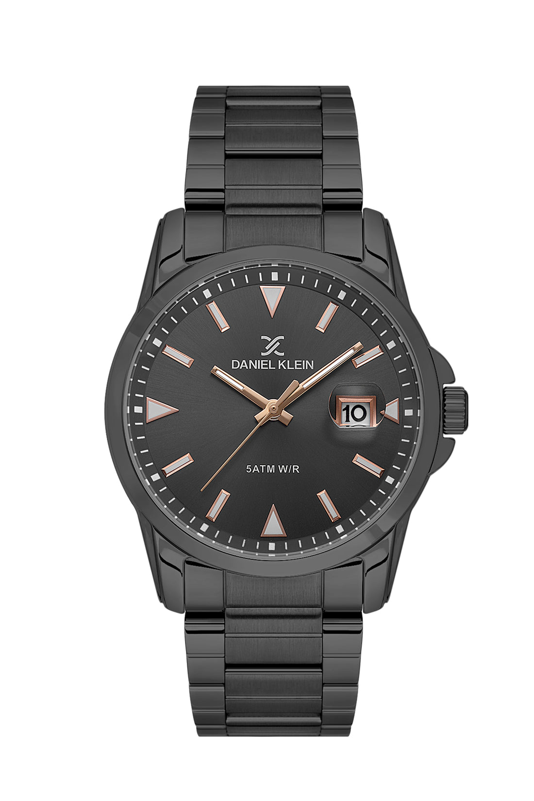 Black Premium Men Watch with Metallic Strap