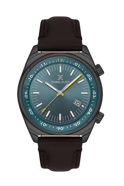 Blue Premium Men Watch with Leather Strap