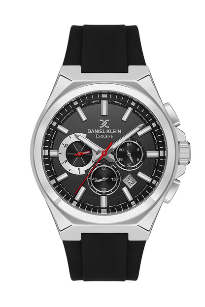 Black Exclusive Men Watch with Silicone Strap
