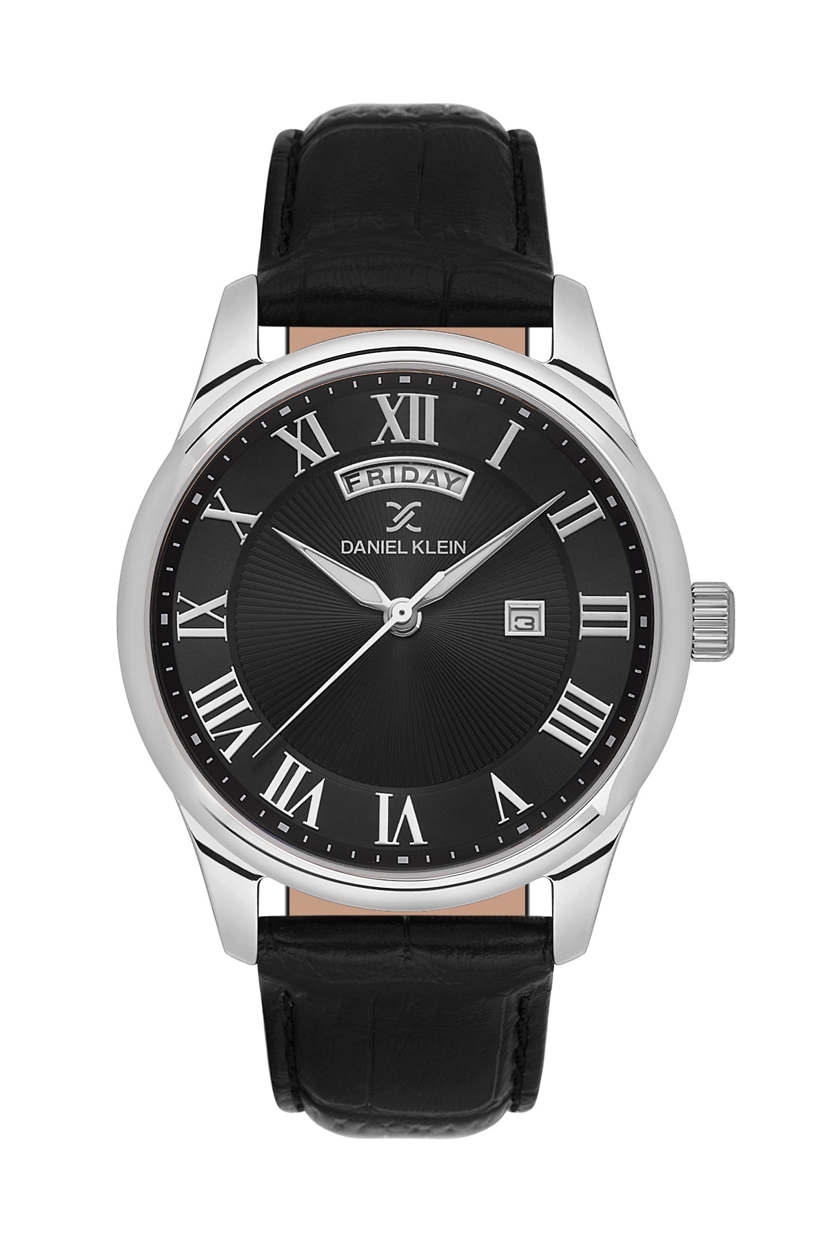 Black Premium Men Watch with Leather Strap