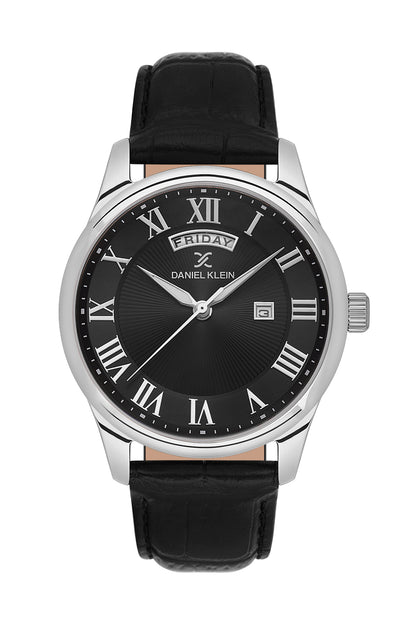 Black Premium Men Watch with Leather Strap